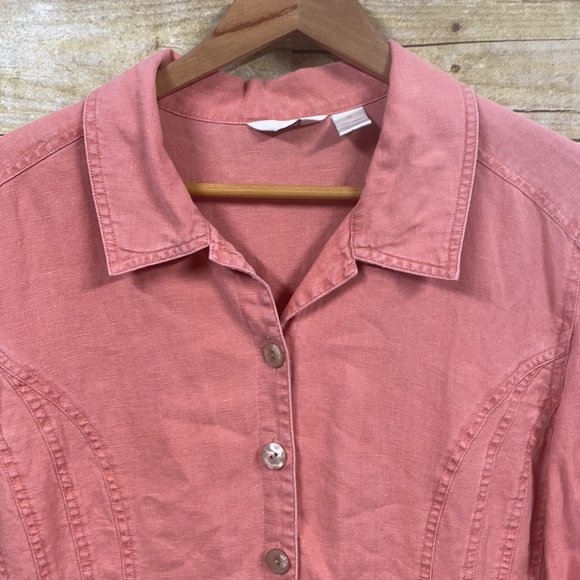 J. Jill 100% linen peach coral jacket size 16 - Picture 4 of 11